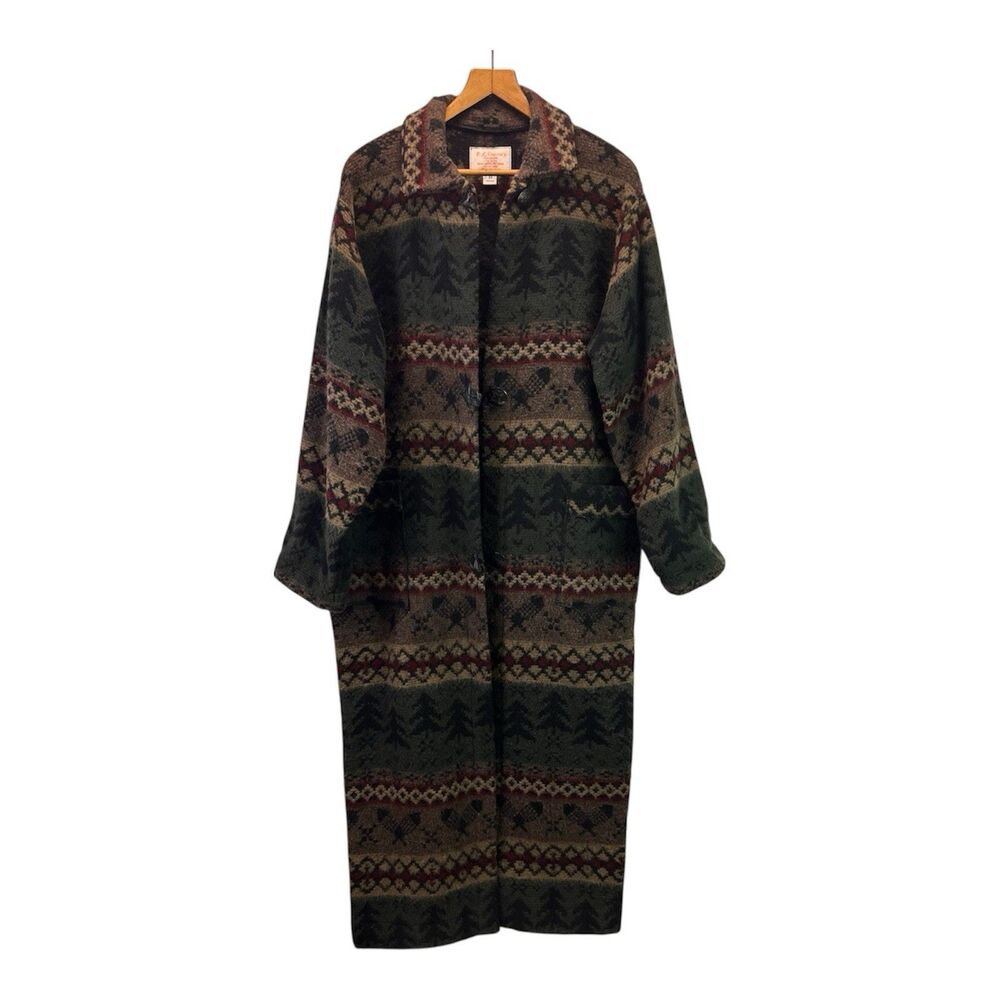 Vintage P.L. Greene’s American Made Wool Blend Southwestern Blanket Coat Size M